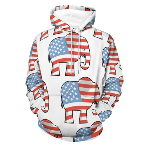 Sweatshirt éléphant d'Amérique pull manche longue avec capuche pour homme femme