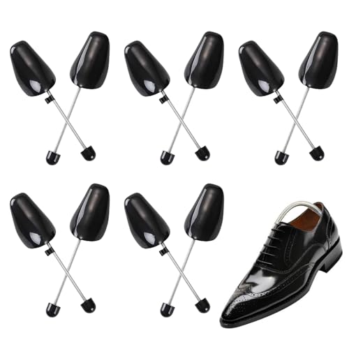 5 Paires Embauchoir Chaussures Homme et Femme D'embauchoirs en Plastique à Longueur Réglable Embauchoirs Chaussures avec Ressort Spirale pour Chaussures de Sport Chaussures en Cuir Taille 40-47 (Noir)