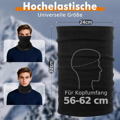 toptrek Schlauchschal Herren Damen Winter, Winddicht Warm halstuch, Hochelastisch Atmungsaktiv Halswärmer, Multifunktionstuch für Outdoor Laufen Radfahren Skifahren Motorradfahren