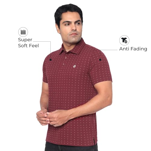 Image of MANE AND MINI Men's Cotton Regular Fit | Pique Polo Neck T Shirt | Half Sleeves Casual Shirt for Men