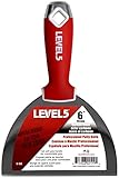 6-Inch Soft-Grip Carbon Steel Drywall Putty Knife - LEVEL5 | Pro-Grade | Comfortable Finishing Hand Tool | Metal Hammer End | Sheetrock Gyprock Plasterboard Mud | 5-152