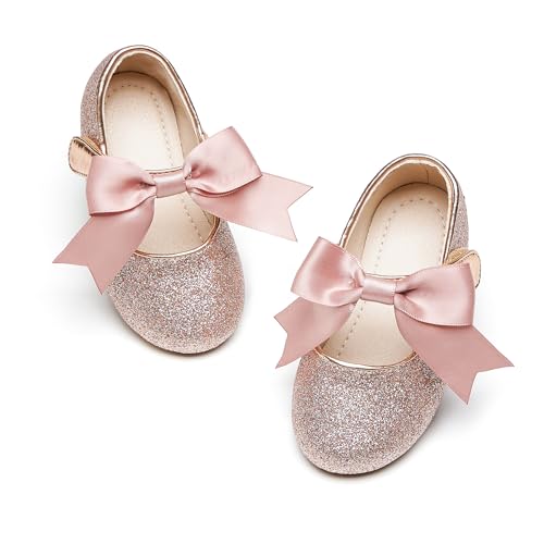 Image of PHIRAMIN Tollder Girl Dress Shoes - Little Girl Ballet Flats for Wedding Party