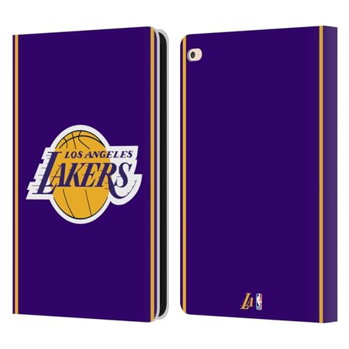 Head Case Designs Officially Licensed NBA Purple Design Los Angeles Lakers Logo Leather Wallet Case Compatible with Apple iPad Air 2 (2014)