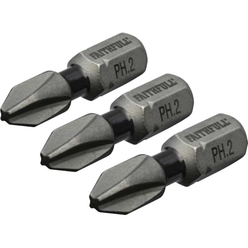 Image of Faithfull PH2 x 25mm Phillips Impact Screwdriver Bits Multi Colour