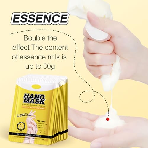 Eazerom 03 Handmasken 5 Paar, Feuchtigkeitsspendende Handschuh-Masken, Handhaut-Reparatur- und Erneuerungsmaske, Feuchtigkeitshandschuhe für trockene Hände