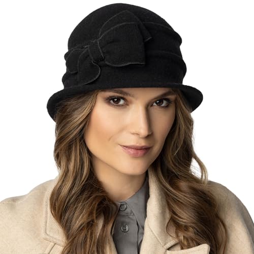 Chapeau femme en laine fait main bonnet élégant d'hiver haut de gamme
