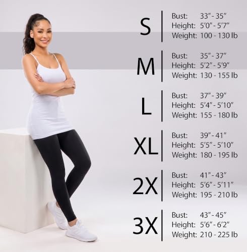 Image of Women's Long Cotton Camisole Spaghetti Strap Tank Top | 95% Cotton 5% Spandex Longline Basic Cami Undershirt with Adjustable Straps