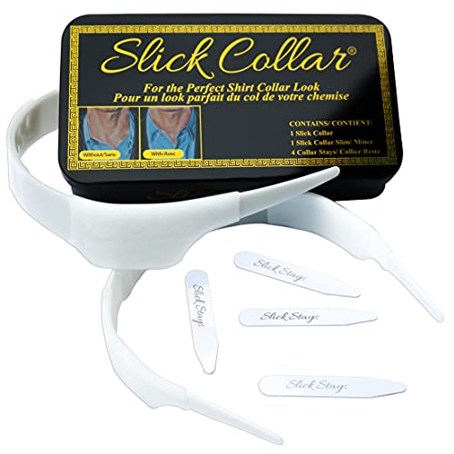 Slick Collar Adjustable Shirt Collar Support for Collar Stays and Plackets for Men and Women
