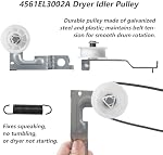 Pour LG Kit de rouleaux à sécheuse, 4581EL2002L pour kit de rouleau à tambour à sécheuse Lg, comprend 4581EL2002C Rouleurs à tambour, 4561EL3002A Idler Pouley, 4400EL2001A Ceinture pour Kenmore Elite & LG Remplacement des pièces du séchoir