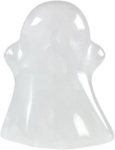 Figura de fantasma de cristal natural de 1.2 x 1 pulgada para decoración de Halloween, estatua de piedra curativa de Reiki tallada para decoración