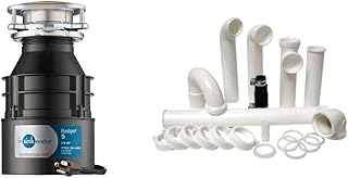 InSinkErator Garbage Disposal, Badger 5, Standard Series, 1/2 HP Continuous Feed, Black & PF WaterWorks PF0989 Garbage Disposal Installation Kit, White