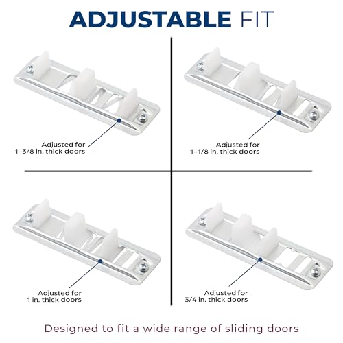 Image of Prime-Line N 6560 Stamped Steel, Adjustable, Closet Door, Floor Guide (2 Pack) | 2 Pack
