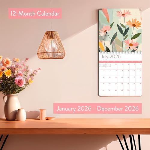 2026 Floral Art Calendar | Modern Art Deco Flower Wall Calendar for 2026, Get Lost In Vintage Beauty with This Elegant Floral Aesthetic Hanging Wall Planner For Your Boho Home