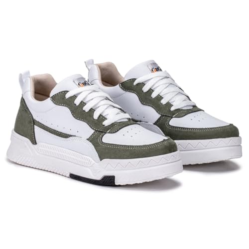 Tênis Feminino Jade Casual GuGi Em Camurça Solado Flatform Confort 623-GG (Verde, 35)