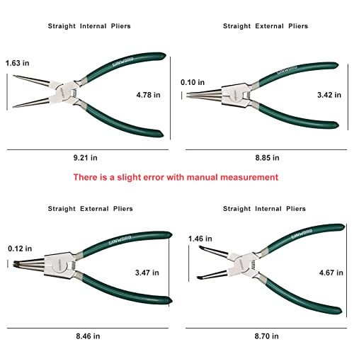 Ginword 9 Inch Straight External Large Snap Ring Plier, Circlip Pliers, Tips C-Clip Pliers For Ring Remover Retaining #TOP1