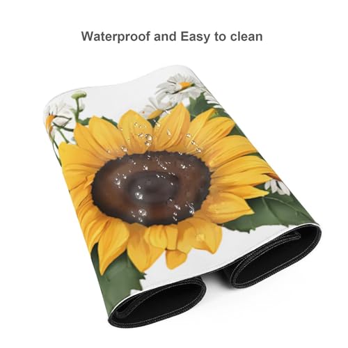 Tapis de souris de jeu XXL tournesol 80x30cm étanche et antidérapant pour bureau