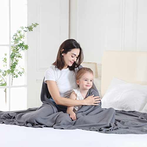 Vhome Cooling Blankets For Hot Sleepers, 100% Bamboo Summer Blanket For Adults Kids, Lightweight Breathable Throw Can Keep Body Cool For Night Sweats, For Bed Sofa And Everywhere Dark Grey 79''X91'' #TOP3