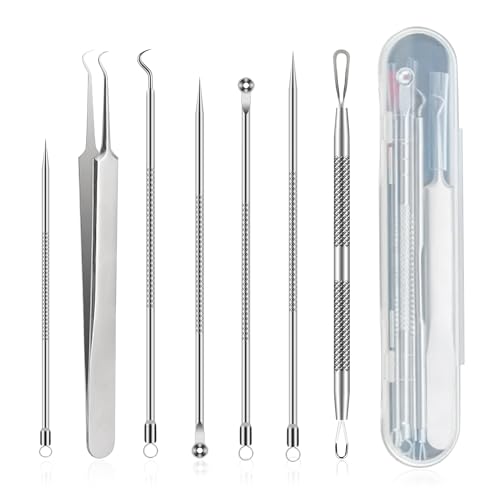 Image of Blackhead Remover Kit with Stainless Steel Tools, Pimple Extractor, Acne Removal & Facial Cleansing Tools for Men & Women