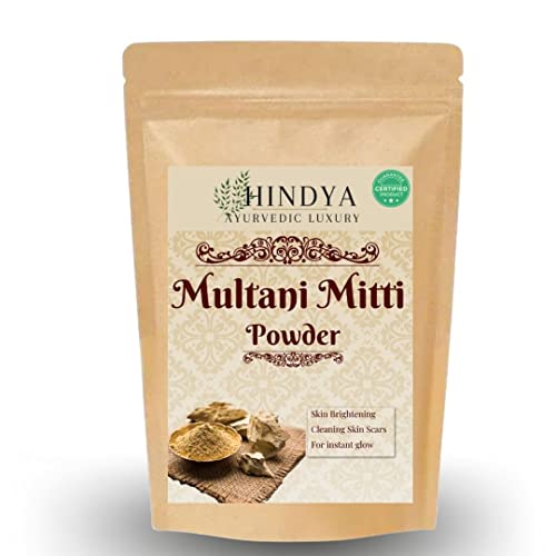 Hindya Ayurvedic Luxury Natural Multani Mitti Powder For Face, Skin And Hair | Fuller's Earth, Bentonite Clay (100 Grams) (200g)