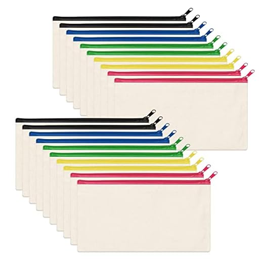 GTDOOCE Bolsa Tela Cremallera,Bolsas de Tela para Pintar,20 Piezas Bolsas Tela para Pintar,Estuche para Pintar 21x12 cm,Bolsa Tela Pequeña para Viaje,Almacenamiento de Papelería