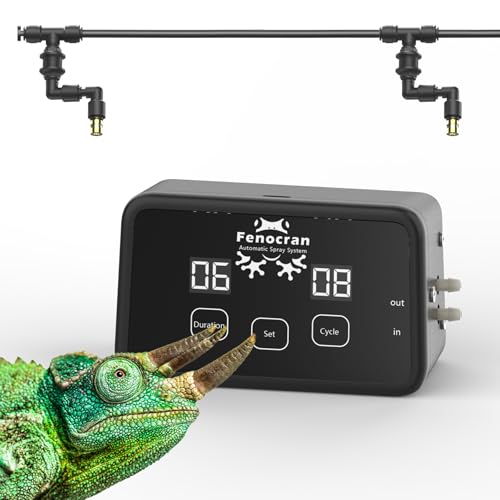 Fenocran Automatic Reptile Mister System, Reptile Humidifiers Smart Misting System, Chameleon Mister Automatic (3 watts)
