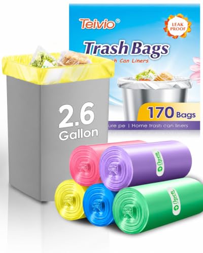 Small Trash Bags 2.6 Gallon 170 Count Strong...