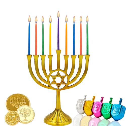 image for The Dreidel Company Dripless Hanukkah Candles Multicolored Beeswax, Ha