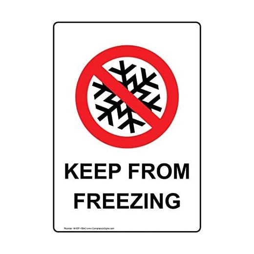 Vertical Keep From Freezing-skylt nyhet aluminium varningsskyltar metall för fastighetsbyxa dekor meddelande staket gårdsskylt med engelsk text och symbol, vit