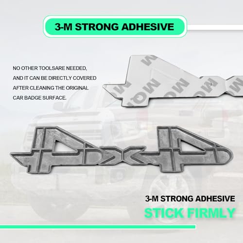 Image of Universal 4x4 Decal Blackout Emblem Sticker, 3D Raised ABS Badge Strong Adhesive, Logo Side Fender Trunk Badge for SUV Truck Pickup Model