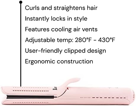 L'ANGE HAIR Le Duo 360° Airflow Styler | 2-in-1 Curling Wand & Titanium Flat Iron Hair Straightener | Professional Hair Curler with Cooling Air Vents to Lock in Style | Adjustable Temp