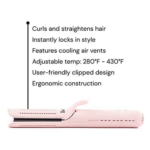 LANGE-HAIR-Le-Duo-Standard-360-Airflow-Styler-2-in-1-Curling-Wand-Titanium-Flat-Iron-Hair-Straightener-Professional-Hair-Curler-with-Cooling-Air-Vents-Dual-Voltage-Adjustable-Temp-Blush