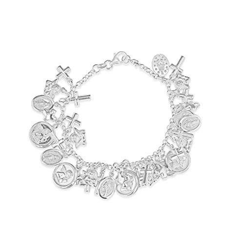 Preisvergleich Produktbild Tuscany Silver Charm Armband Sterling Silber Glaube 19cm / 7.5'