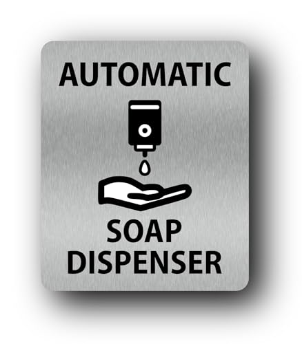 Segnale automatico per dispenser di sapone – 120 mm x 100 mm, in plastica rigida con stampa UV, retro autoadesivo per una facile installazione, uso interno ed esterno