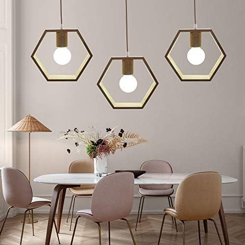 GOECO Lampadario Retro 3 Portalampade Luce Pendente Base E27 Per soggiorno camera da letto sala da pranzo ufficio Bar Café Nero | Leroy Merlin