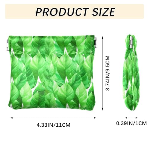 Watercolor Foliage Coin Purse Leather Pouch Change Purse, Squeeze Coin Pouch for Cards, Keys & Lipsticks, Unisex3