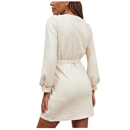 Vestido cáqui de pijama para meninas adolescentes manga longa 2023 renda gola V Lounge Waffle Camise