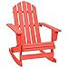 HaoChrymec Sedia a Dondolo da Esterno,in Legno Massello di Abete,Design Adirondack con Braccioli,Struttura Robusta e Resistente alle Intemperie,Sedia a Dondolo da Esterno,Rosso,70 x 91.5 x 92 cm immagine