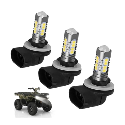 JahyShow 3-Pack LED Headlight Bulbs for Polaris Sportsman 450 500 570 800 1000 Ranger RZR ACE, 270W 4800LM 6000K Super White High Power ATV UTV Headlamp Kit, Plug & Play, Replaces 4011066 4010253