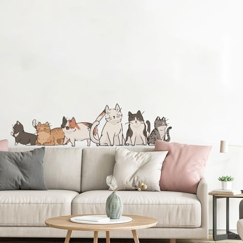 Vinilo decorativo de pared gato estilo 3 30x90 cm miniatura 4