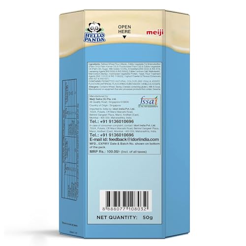 Image of meiji Hello Panda Biscuits with Milk Flavoured Filling (Pack of 6)| Bite Sized Biscuits Filled With Milk Flavoured Cream, 300 Gram