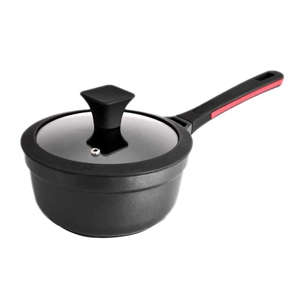 Cazo con Tapa Cacerola con Tapa, Salsa de Leche Pan Pequeña sin Palo Inducción Compatible Olla Menaje De Cocina