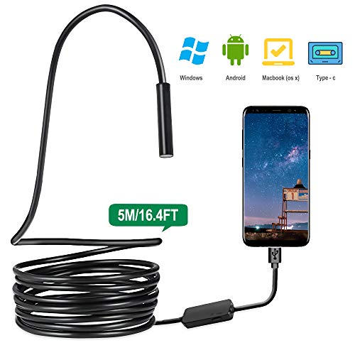 USB Endoscope 3 in 1 Semi-Rigid Type C Borescope Inspection Camera 2.0MP CMOS