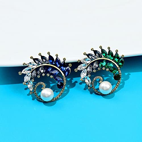 Broche feuille d'olivier strass bijoux perles pour soirée chic - 2