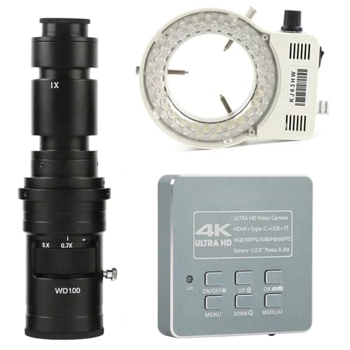 Microscope IMX415 4K 1080P UHD HDMI Type C Video Digital Microscope Camera with C-Mount 500X Lens LED Light