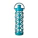 Lifefactory BPA-Free Glass Water Bottle with Active Flip Cap & Silicone Sleeve, 22 oz, Ultramarine