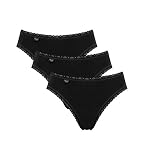 sloggi Damen 24/7 Cotton Lace Tai C3P Slip, Black, 38