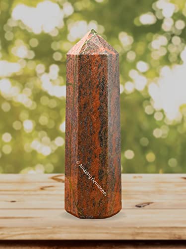 Image of Amazing Gemstone Large Unakite Crystal Towers ~ Natural Healing Crystal Point Obelisk for Reiki Healing and Crystal Grid (5.5 to 6 INCH)