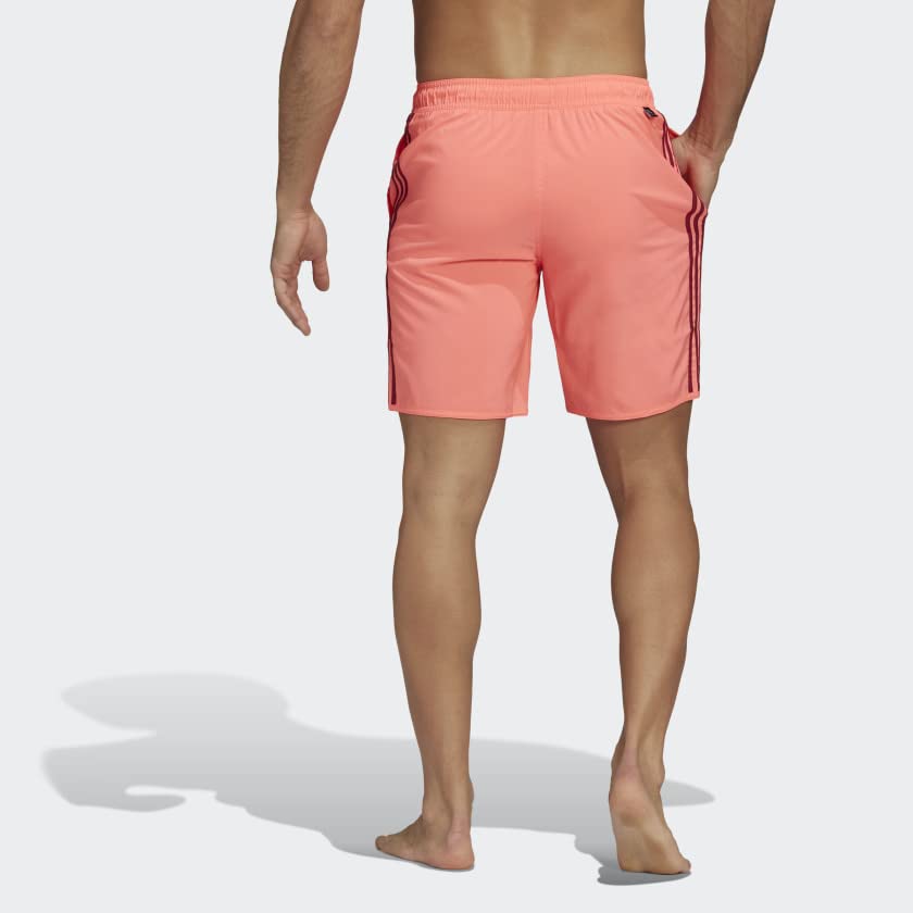 adidas Classic-Length 3-Stripes Swim Shorts Men's, Red, Size L2