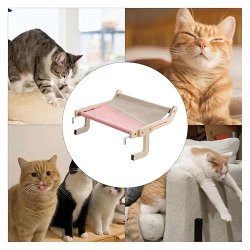 Haustierkatzen- Hängematte, Abnehmbar, Leicht Zu Reinigen, Geeignet for Kleine Katzen, Hunde, Bettkopf, Balkon, Holzfensterrahmen, Katzennestbett KatzenhäNgematte(Gray)-4