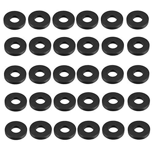LuoQiuFa 30Pcs M8 Rubber Flat Washers 18mm OD 8mm ID 3mm Thickness for Faucet Pipe Water Hose.